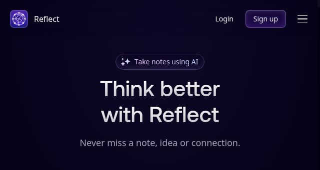 Screenshot of reflect.app