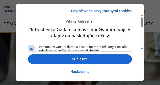 Screenshot of refresher.cz