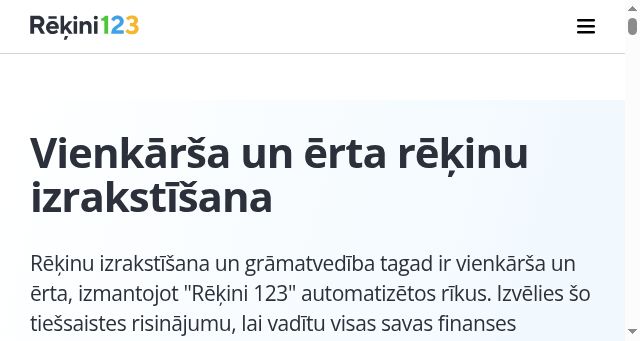 Screenshot of rekini123.lv