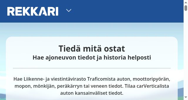 Screenshot of rekkari.fi