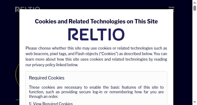 Screenshot of reltio.com