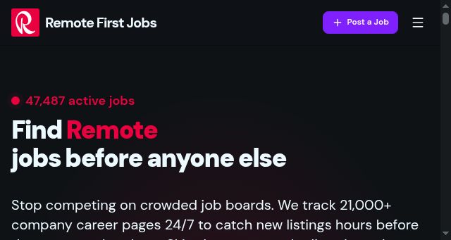 Screenshot of remotefirstjobs.com