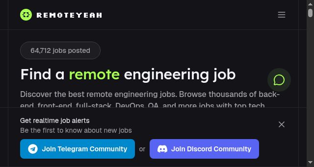 Screenshot of remoteyeah.com