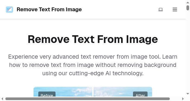 Screenshot of removetextfromimage.org
