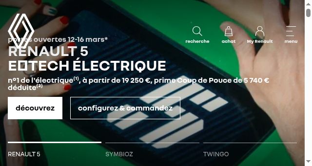 Screenshot of renault.fr