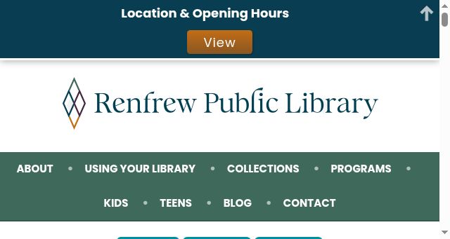 Screenshot of renfrewlibrary.ca