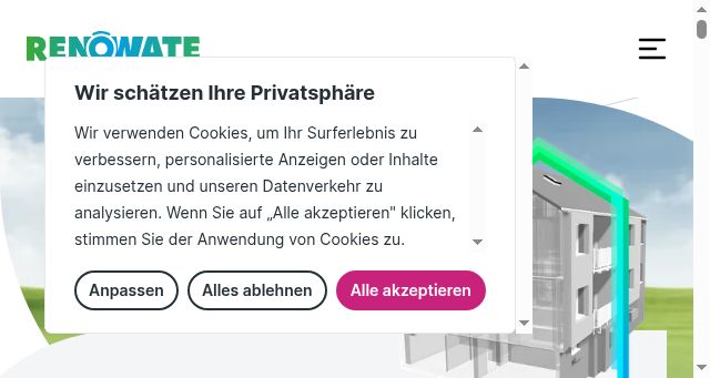 Screenshot of renowate.earth