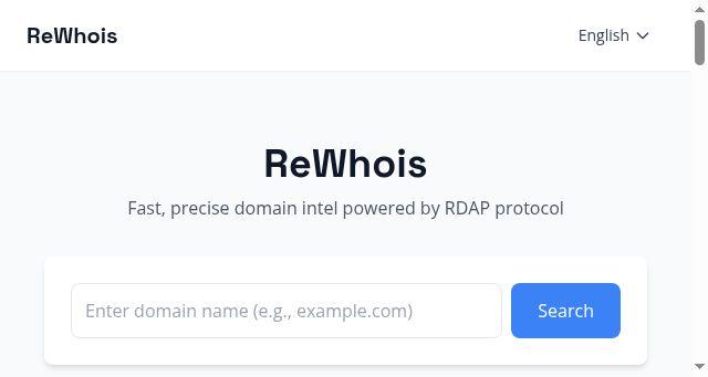 Screenshot of rewhois.com