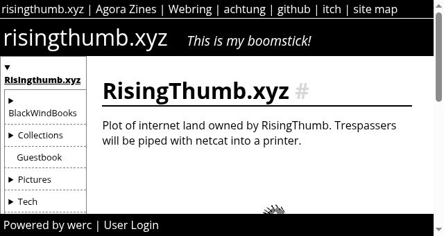 Screenshot of risingthumb.xyz