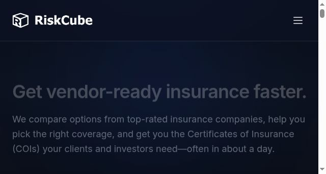 Screenshot of riskcube.com