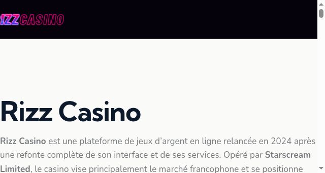 Screenshot of rizz-casinofr.com