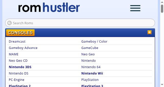 Screenshot of romhustler.org