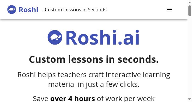 Screenshot of roshi.ai
