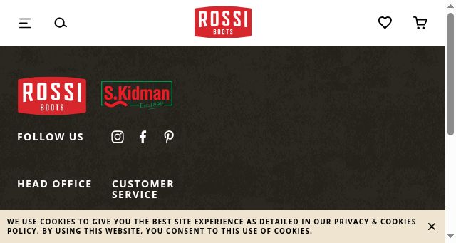 Screenshot of rossiboots.com.au