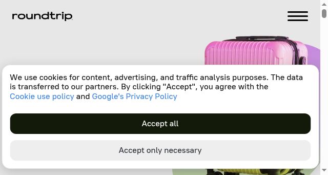 Screenshot of roundtrip.travel