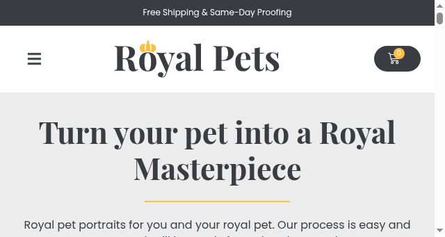 Screenshot of royalpetsportraits.com