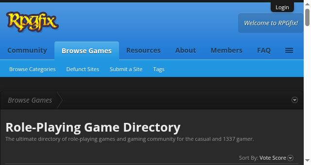 Screenshot of rpgfix.com