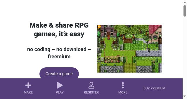 Screenshot of rpgplayground.com