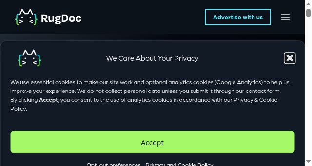 Screenshot of rugdoc.io