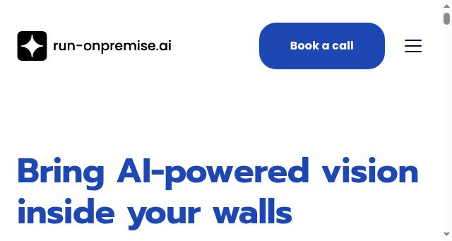 Screenshot of run-onpremise.ai