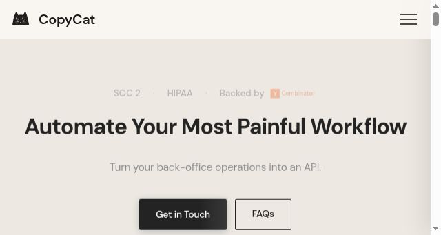 Screenshot of runcopycat.com