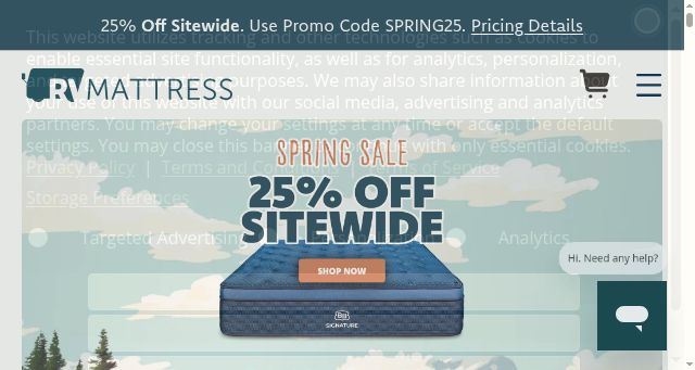 Screenshot of rvmattress.com