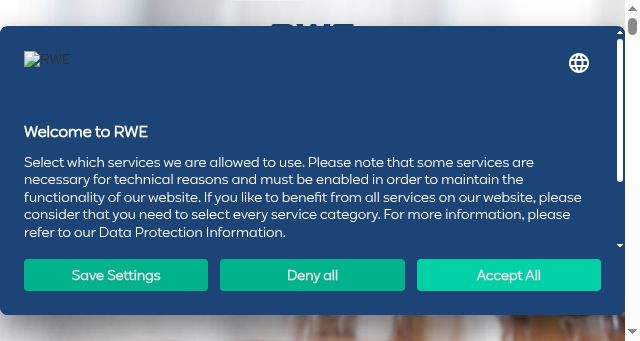 Screenshot of rwe.com