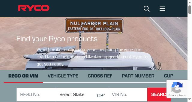 Screenshot of rycofilters.com.au