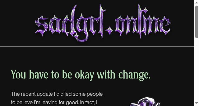 Screenshot of sadgrl.online