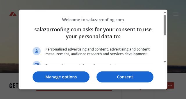 Screenshot of salazarroofing.com