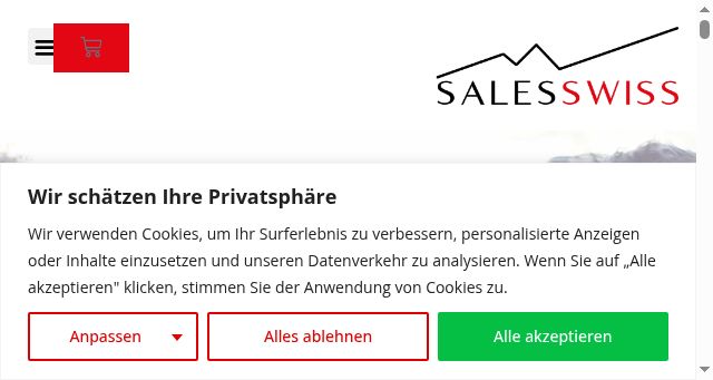 Screenshot of sales.swiss