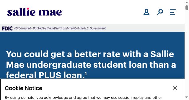 Screenshot of salliemae.com