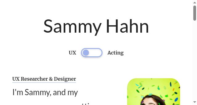 Screenshot of sammyhahn.com