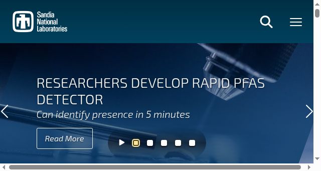 Screenshot of sandia.gov