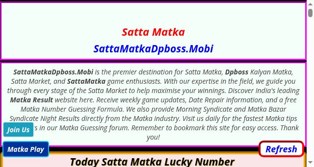 Screenshot of sattamatkadpboss.co