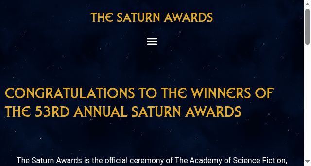 Screenshot of saturnawards.tv