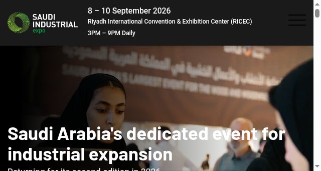 Screenshot of saudiindustrialexpo.com
