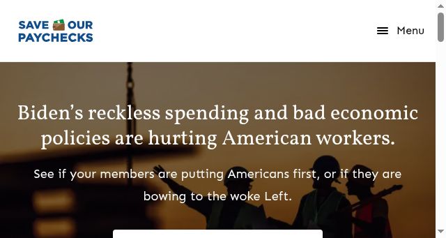 Screenshot of saveourpaychecks.com
