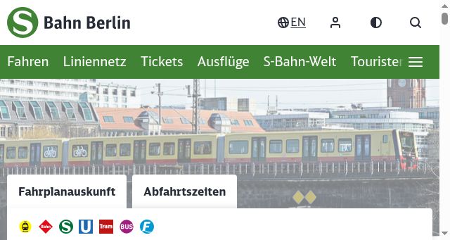 Screenshot of sbahn.berlin