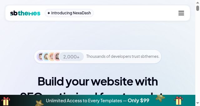 Screenshot of sbthemes.com
