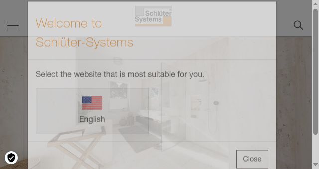 Screenshot of schluter.com