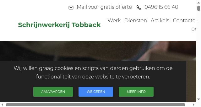 Screenshot of schrijnwerkerijtobback.be