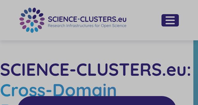 Screenshot of science-clusters.eu