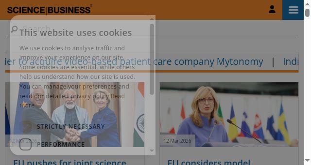 Screenshot of sciencebusiness.net