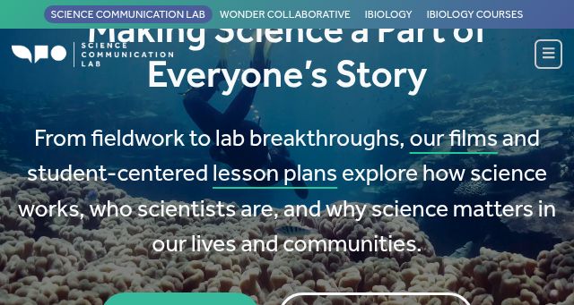 Screenshot of sciencecommunicationlab.org