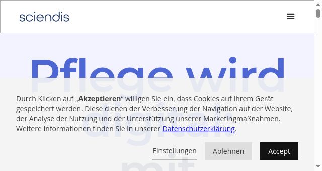 Screenshot of sciendis.de