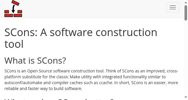 Screenshot of scons.org