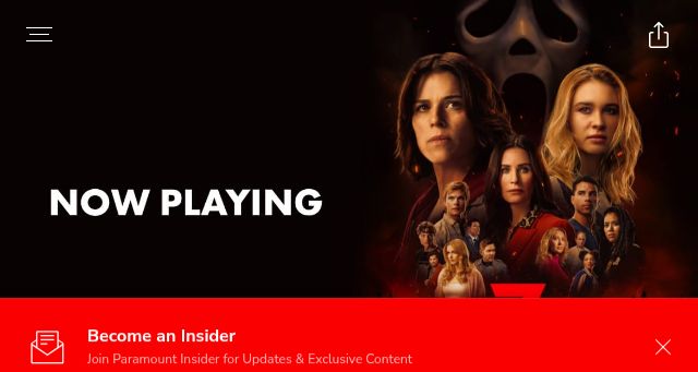 Screenshot of screammovie.com