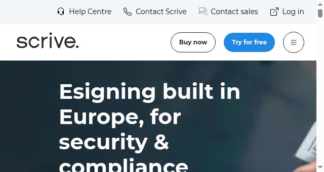 Screenshot of scrive.com