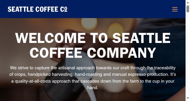 Screenshot of seattlecoffeecompany.co.za